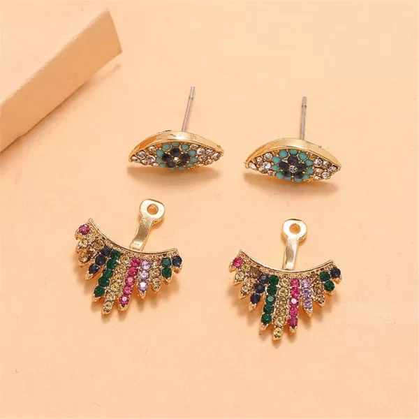 Dainty Crystal Evil Eye Earrings for Women Girls Fashion Boho Front Back Ear Jacket Piercing Stud Cartilage Earring Cute Protective Party JewelryDainty Crystal Evil Eye Earrings for Women Girls Fashion Boho Front Back Ear Jacket Piercing Stud Cartilage Earring Cute Protective Party Jewelry