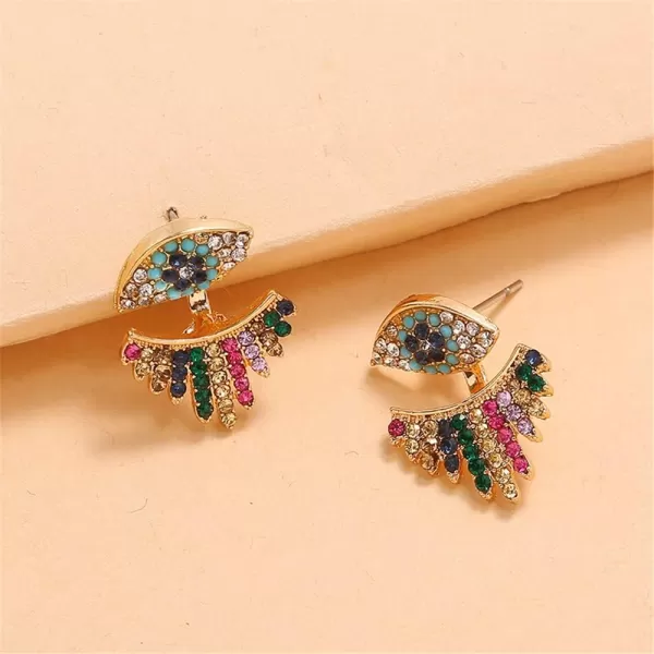 Dainty Crystal Evil Eye Earrings for Women Girls Fashion Boho Front Back Ear Jacket Piercing Stud Cartilage Earring Cute Protective Party JewelryDainty Crystal Evil Eye Earrings for Women Girls Fashion Boho Front Back Ear Jacket Piercing Stud Cartilage Earring Cute Protective Party Jewelry