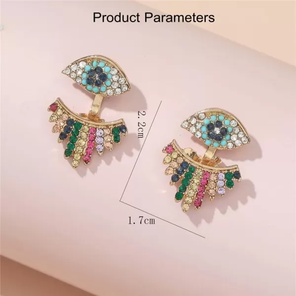 Dainty Crystal Evil Eye Earrings for Women Girls Fashion Boho Front Back Ear Jacket Piercing Stud Cartilage Earring Cute Protective Party JewelryDainty Crystal Evil Eye Earrings for Women Girls Fashion Boho Front Back Ear Jacket Piercing Stud Cartilage Earring Cute Protective Party Jewelry