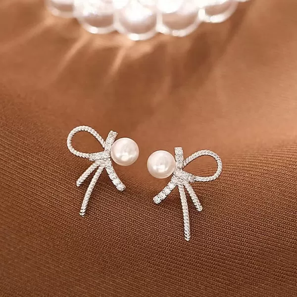 Dainty Crystal Pearl Earrings 925 Sterling Silver CZ Twisted Studs Earring for Women Girls Hypoallergenic Imitation 5mm Pearls Diamond Love Knot Cartilage Tragus Post Hypoallergenic Piercing Jewelry GiftDainty Crystal Pearl Earrings 925 Sterling Silver CZ Twisted Studs Earring for Women Girls Hypoallergenic Imitation 5mm Pearls Diamond Love Knot Cartilage Tragus Post Hypoallergenic Piercing Jewelry Gift