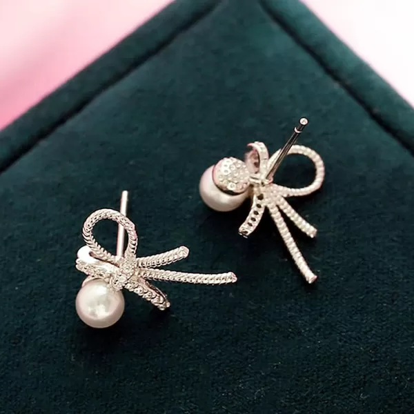 Dainty Crystal Pearl Earrings 925 Sterling Silver CZ Twisted Studs Earring for Women Girls Hypoallergenic Imitation 5mm Pearls Diamond Love Knot Cartilage Tragus Post Hypoallergenic Piercing Jewelry GiftDainty Crystal Pearl Earrings 925 Sterling Silver CZ Twisted Studs Earring for Women Girls Hypoallergenic Imitation 5mm Pearls Diamond Love Knot Cartilage Tragus Post Hypoallergenic Piercing Jewelry Gift
