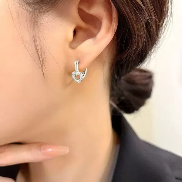 Dainty Heart Love Small Hoop Earrings for Women Girls 925 Sterling Silver Cute CZ Dangle Drop Huggie D Hoops Cartilage Hypoallergenic for Sensitive Ear Cuff Wrap Jewelry Wedding Birthday AnniversaryDainty Heart Love Small Hoop Earrings for Women Girls 925 Sterling Silver Cute CZ Dangle Drop Huggie D Hoops Cartilage Hypoallergenic for Sensitive Ear Cuff Wrap Jewelry Wedding Birthday Anniversary