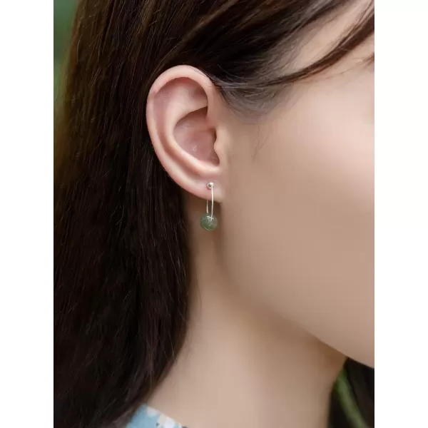 Dainty Jade Ball Huggie Hoop Earrings for Women Girls 925 Sterling Silver Minimalist Round Green Stone Drop Dangle Piercing Hoops Unique Birthday Christmas Hypoallergenic Jewelry 14mmDainty Jade Ball Huggie Hoop Earrings for Women Girls 925 Sterling Silver Minimalist Round Green Stone Drop Dangle Piercing Hoops Unique Birthday Christmas Hypoallergenic Jewelry 14mm