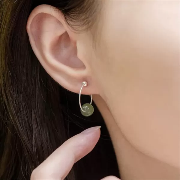 Dainty Jade Ball Huggie Hoop Earrings for Women Girls 925 Sterling Silver Minimalist Round Green Stone Drop Dangle Piercing Hoops Unique Birthday Christmas Hypoallergenic Jewelry 14mmDainty Jade Ball Huggie Hoop Earrings for Women Girls 925 Sterling Silver Minimalist Round Green Stone Drop Dangle Piercing Hoops Unique Birthday Christmas Hypoallergenic Jewelry 14mm