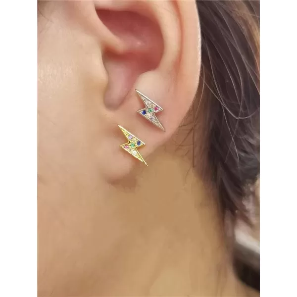 Dainty Lightning Bolt Tiny Small Stud Earrings for Women Girls 925 Sterling Silver Colorful Cubic Zirconia Crystal Cartilage Tragus Cute Post Pin Fashion Bohemian Piercing Ear Jewelry SilverDainty Lightning Bolt Tiny Small Stud Earrings for Women Girls 925 Sterling Silver Colorful Cubic Zirconia Crystal Cartilage Tragus Cute Post Pin Fashion Bohemian Piercing Ear Jewelry Silver