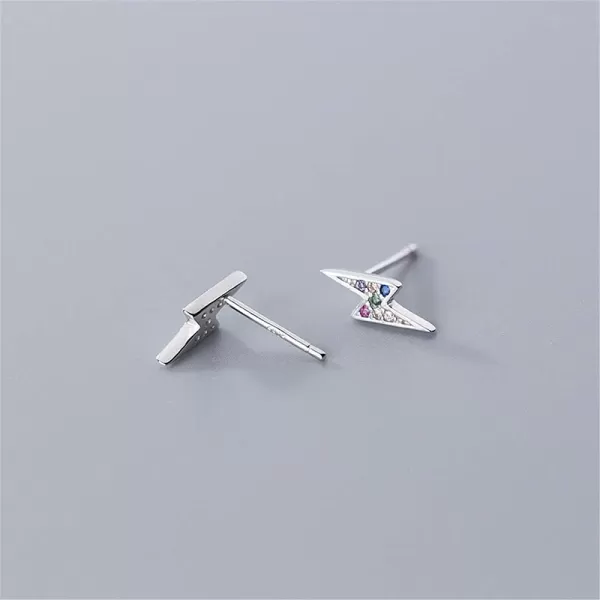 Dainty Lightning Bolt Tiny Small Stud Earrings for Women Girls 925 Sterling Silver Colorful Cubic Zirconia Crystal Cartilage Tragus Cute Post Pin Fashion Bohemian Piercing Ear Jewelry SilverDainty Lightning Bolt Tiny Small Stud Earrings for Women Girls 925 Sterling Silver Colorful Cubic Zirconia Crystal Cartilage Tragus Cute Post Pin Fashion Bohemian Piercing Ear Jewelry Silver