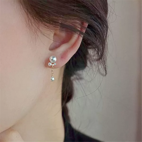 Dainty Pearl Balls Chain Dangle Stud Earrings for Women Girls S925 Sterling Silver 14K Gold Plated Cubic Zirconia Imitation Pearls Tassel Drop Hypoallergenic Cute Jewelry Gifts for Mom Sister AuntDainty Pearl Balls Chain Dangle Stud Earrings for Women Girls S925 Sterling Silver 14K Gold Plated Cubic Zirconia Imitation Pearls Tassel Drop Hypoallergenic Cute Jewelry Gifts for Mom Sister Aunt