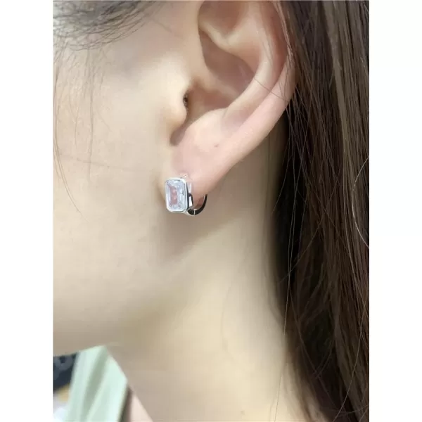 Dainty Rectangle CZ Small Hoop 925 Sterling Silver Earrings for Women Girls Hypoallergenic Bezel Cubic Zirconia Cute Huggie Hoops Cartilage Earring Fashion Minimalist Wedding Engagement Jewelry GiftsDainty Rectangle CZ Small Hoop 925 Sterling Silver Earrings for Women Girls Hypoallergenic Bezel Cubic Zirconia Cute Huggie Hoops Cartilage Earring Fashion Minimalist Wedding Engagement Jewelry Gifts