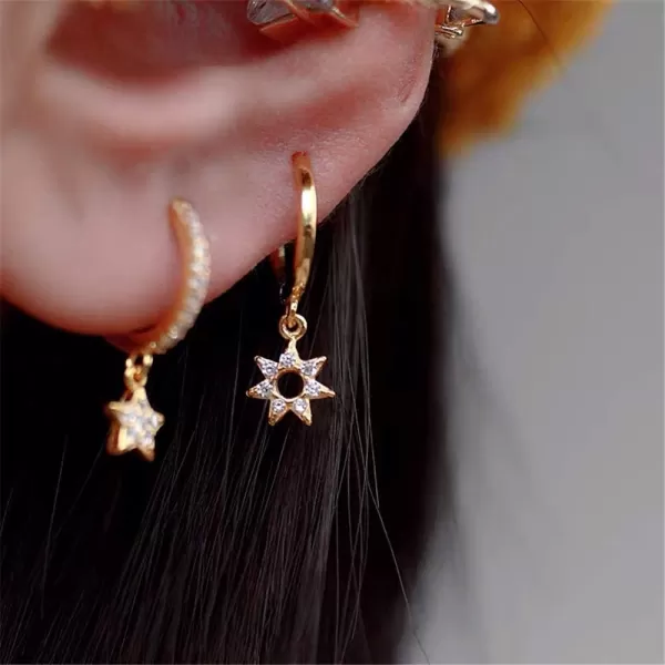 Dainty Star Dangle Hoop Earrings for Women Girls Sterling Silver with Charms Cubic Zirconia Hollow Stars Cute Huggie Sleep Hoops Cartilage Cuff Stud Nickel Free Jewelry BFF Gifts Gold PlatedDainty Star Dangle Hoop Earrings for Women Girls Sterling Silver with Charms Cubic Zirconia Hollow Stars Cute Huggie Sleep Hoops Cartilage Cuff Stud Nickel Free Jewelry BFF Gifts Gold Plated