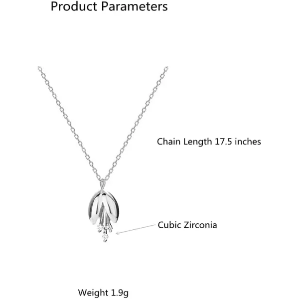 Delicate Bell Flower Necklace S925 Sterling Silver Pendant Necklaces for Women Girls Silver Plated Lily of the Valley Floral Charm Choker Chain Adjustable Simple Elegant Birthday Wedding AnniversaryDelicate Bell Flower Necklace S925 Sterling Silver Pendant Necklaces for Women Girls Silver Plated Lily of the Valley Floral Charm Choker Chain Adjustable Simple Elegant Birthday Wedding Anniversary