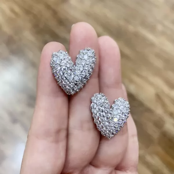 Delicate CZ Love Heart Earrings for Women Girls Sterling Silver Post Pin Hypoallergenic Luxury Diamond Stud Wedding Christmas Birthday Valentine Jewelry Gifts Box for Mom Girlfriend BridesmaidDelicate CZ Love Heart Earrings for Women Girls Sterling Silver Post Pin Hypoallergenic Luxury Diamond Stud Wedding Christmas Birthday Valentine Jewelry Gifts Box for Mom Girlfriend Bridesmaid