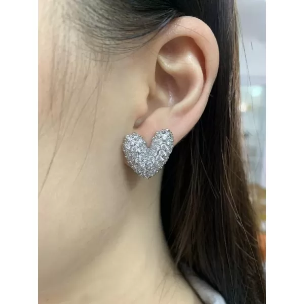 Delicate CZ Love Heart Earrings for Women Girls Sterling Silver Post Pin Hypoallergenic Luxury Diamond Stud Wedding Christmas Birthday Valentine Jewelry Gifts Box for Mom Girlfriend BridesmaidDelicate CZ Love Heart Earrings for Women Girls Sterling Silver Post Pin Hypoallergenic Luxury Diamond Stud Wedding Christmas Birthday Valentine Jewelry Gifts Box for Mom Girlfriend Bridesmaid