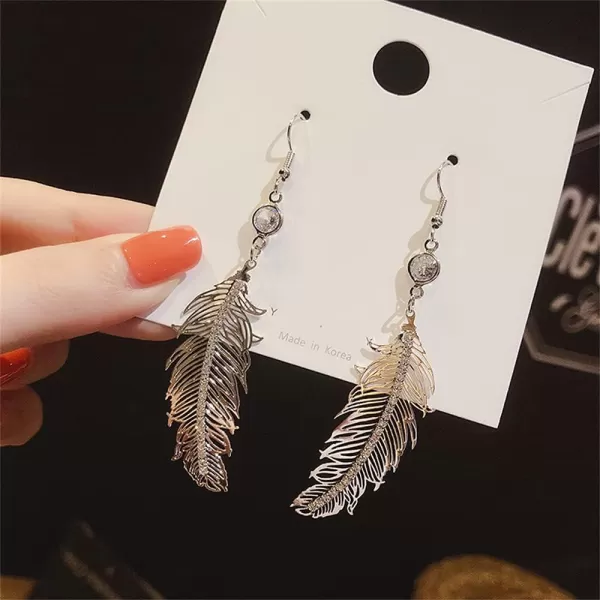 Delicate Feather Drop Dangle Cubic Zirconia Earrings for Women Girls Silvery Filigree Flat Leaf Dangling Hook Stud Fringe Statement Dropping Earring Birthday Wedding Cocktail Party JewelryDelicate Feather Drop Dangle Cubic Zirconia Earrings for Women Girls Silvery Filigree Flat Leaf Dangling Hook Stud Fringe Statement Dropping Earring Birthday Wedding Cocktail Party Jewelry