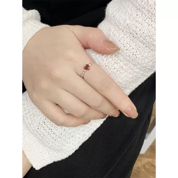Delicate Red Heart 925 Sterling Silver Statement Adjustable Ring for Women Girls Cubic Zirconia CZ LoveHeart Shaped Beaded Open Wrap Rings Comfort Fit Birthday Wedding Anniversary Jewelry Size 610Delicate Red Heart 925 Sterling Silver Statement Adjustable Ring for Women Girls Cubic Zirconia CZ LoveHeart Shaped Beaded Open Wrap Rings Comfort Fit Birthday Wedding Anniversary Jewelry Size 610