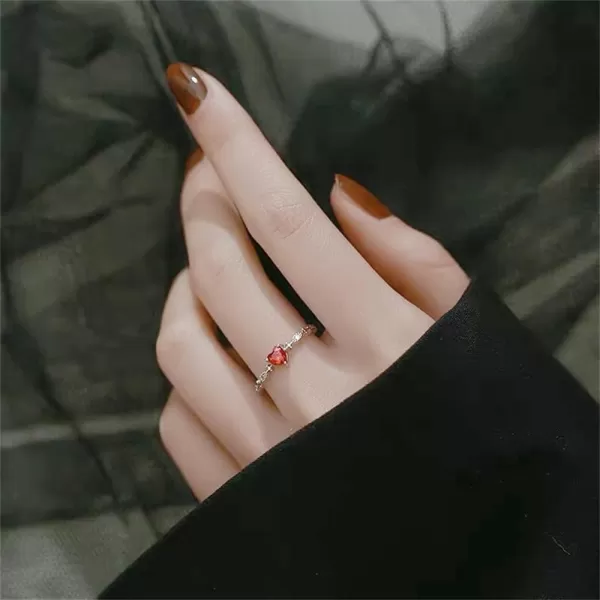 Delicate Red Heart 925 Sterling Silver Statement Adjustable Ring for Women Girls Cubic Zirconia CZ LoveHeart Shaped Beaded Open Wrap Rings Comfort Fit Birthday Wedding Anniversary Jewelry Size 610Delicate Red Heart 925 Sterling Silver Statement Adjustable Ring for Women Girls Cubic Zirconia CZ LoveHeart Shaped Beaded Open Wrap Rings Comfort Fit Birthday Wedding Anniversary Jewelry Size 610