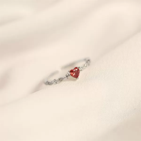 Delicate Red Heart 925 Sterling Silver Statement Adjustable Ring for Women Girls Cubic Zirconia CZ LoveHeart Shaped Beaded Open Wrap Rings Comfort Fit Birthday Wedding Anniversary Jewelry Size 610Delicate Red Heart 925 Sterling Silver Statement Adjustable Ring for Women Girls Cubic Zirconia CZ LoveHeart Shaped Beaded Open Wrap Rings Comfort Fit Birthday Wedding Anniversary Jewelry Size 610