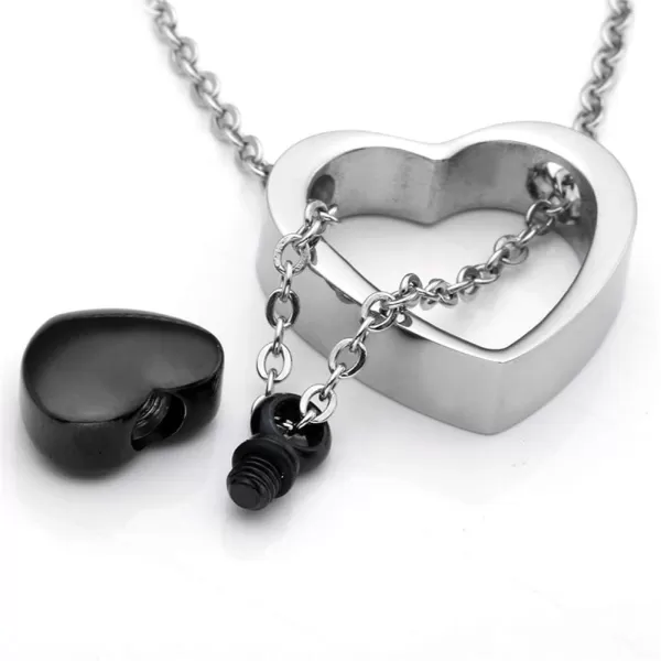 Double Love Heart Cremation Urn Necklace for Women Girls Men Stainless Steel Ash Holder Urn Cremation Jewelry for Ashes Keepsake Waterproof Memorial Pendant Gift Box 18 Chain Black HeartDouble Love Heart Cremation Urn Necklace for Women Girls Men Stainless Steel Ash Holder Urn Cremation Jewelry for Ashes Keepsake Waterproof Memorial Pendant Gift Box 18 Chain Black Heart