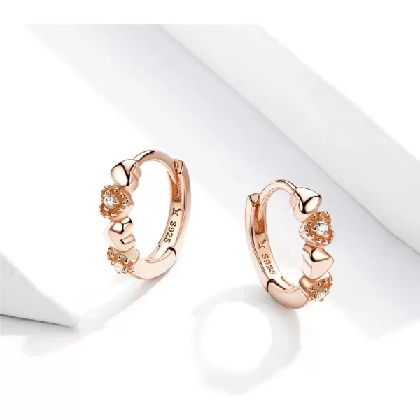Double Love Heart Cubic Zirconia Sleeper Small Hoop Earrings for Women Teen Girls S925 Sterling Silver Cartilage Tiny Cute CZ Huggie Hoops Clip Hypoallergenic for Sensitive Ear 14K Rose Gold PlatedDouble Love Heart Cubic Zirconia Sleeper Small Hoop Earrings for Women Teen Girls S925 Sterling Silver Cartilage Tiny Cute CZ Huggie Hoops Clip Hypoallergenic for Sensitive Ear 14K Rose Gold Plated
