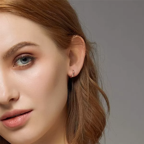 Double Love Heart Cubic Zirconia Sleeper Small Hoop Earrings for Women Teen Girls S925 Sterling Silver Cartilage Tiny Cute CZ Huggie Hoops Clip Hypoallergenic for Sensitive Ear 14K Rose Gold PlatedDouble Love Heart Cubic Zirconia Sleeper Small Hoop Earrings for Women Teen Girls S925 Sterling Silver Cartilage Tiny Cute CZ Huggie Hoops Clip Hypoallergenic for Sensitive Ear 14K Rose Gold Plated