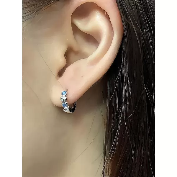 Double Love Heart Cubic Zirconia Sleeper Small Hoop Earrings for Women Teen Girls S925 Sterling Silver Cartilage Tiny Cute Huggie Hoops Hypoallergenic for Sensitive Ear BabyBlue CZDouble Love Heart Cubic Zirconia Sleeper Small Hoop Earrings for Women Teen Girls S925 Sterling Silver Cartilage Tiny Cute Huggie Hoops Hypoallergenic for Sensitive Ear BabyBlue CZ