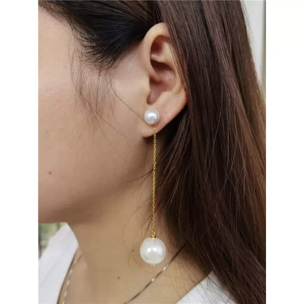 Double Sided Faux Pearl Tassel Dangle Stud Earrings for Women Girls S925 Sterling Silver Gold Plated Chain Drop Front Back Ear Jacket Ball Studs Fashion Unique Jewelry Dainty Gifts for Best FriendsDouble Sided Faux Pearl Tassel Dangle Stud Earrings for Women Girls S925 Sterling Silver Gold Plated Chain Drop Front Back Ear Jacket Ball Studs Fashion Unique Jewelry Dainty Gifts for Best Friends