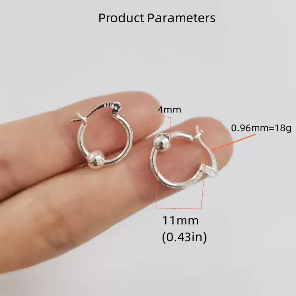 Dtja 18g Minimalist Ball Small Hoop Earrings 925 Sterling Silver for Women Girls Hypoallergenic Cute Huggie Hoops Cartilage Fashion Unisex Jewelry GiftsDtja 18g Minimalist Ball Small Hoop Earrings 925 Sterling Silver for Women Girls Hypoallergenic Cute Huggie Hoops Cartilage Fashion Unisex Jewelry Gifts