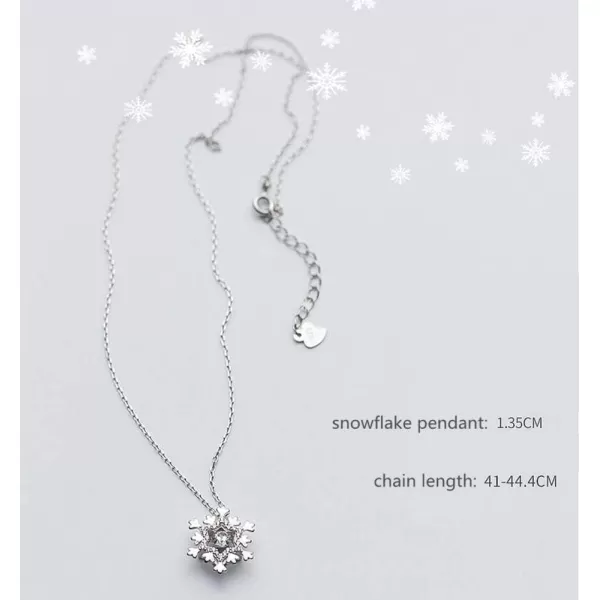 Dtja Austrian Crystal Snowflake Pendant Choker Necklace for Women Girls S925 Sterling Silver Dancing Diamond Stone Winter Flower Adjustable Link Chain 17 Inch Wedding Jewelry BirthdayDtja Austrian Crystal Snowflake Pendant Choker Necklace for Women Girls S925 Sterling Silver Dancing Diamond Stone Winter Flower Adjustable Link Chain 17 Inch Wedding Jewelry Birthday