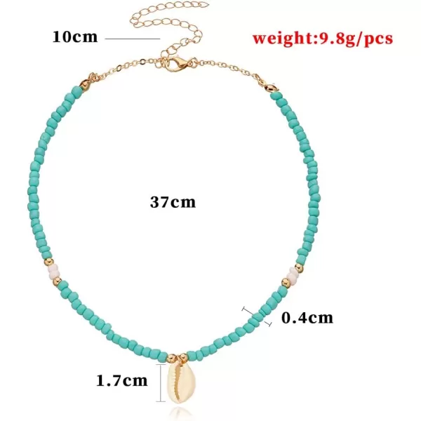 Dtja Boho Seashell Turquoise Bead Choker Necklace for Women Girls Cute Conch Shell Adjustable Handmade Charm Chain Necklaces Hawaii Summer Beach Vacation Y2K JewelryDtja Boho Seashell Turquoise Bead Choker Necklace for Women Girls Cute Conch Shell Adjustable Handmade Charm Chain Necklaces Hawaii Summer Beach Vacation Y2K Jewelry