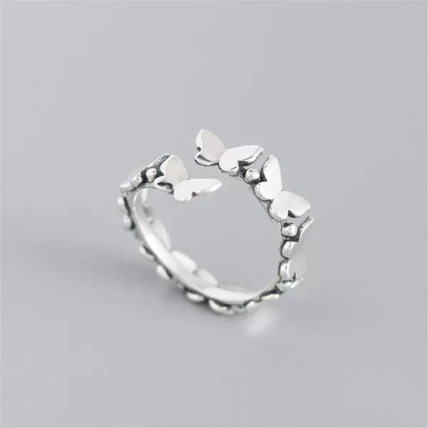 Dtja Butterfly 925 Sterling Silver Ring for Women Girls Vintage Oxidized Ball Bead Expandable Open Rings Adjustable Boho Hand Made Jewelry Birthday Anniversary Christmas Valentines GiftsDtja Butterfly 925 Sterling Silver Ring for Women Girls Vintage Oxidized Ball Bead Expandable Open Rings Adjustable Boho Hand Made Jewelry Birthday Anniversary Christmas Valentines Gifts