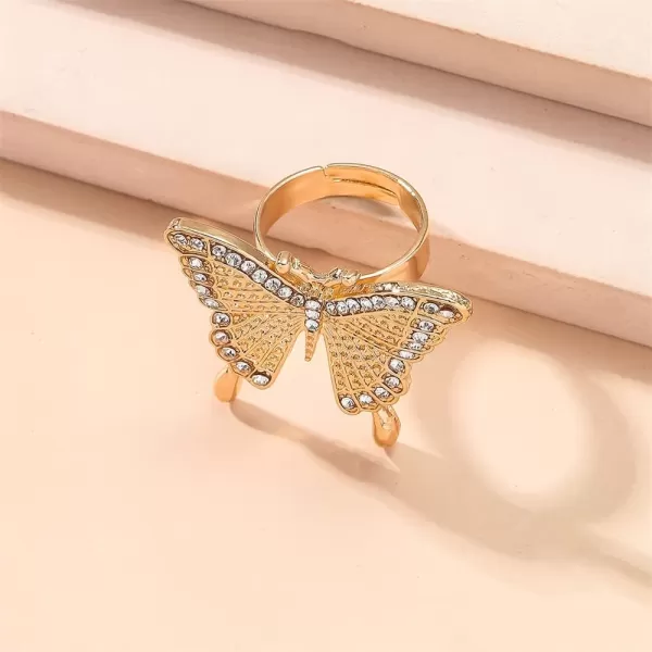 Dtja CZ Butterfly Engagement Statement Ring for Women Girls Gold Plated Adjustable Expandable Cubic Zirconia Crystal Finger Rings Comfort Fit Fashion Wedding Birthday Y2K Party Promise Jewelry GiftDtja CZ Butterfly Engagement Statement Ring for Women Girls Gold Plated Adjustable Expandable Cubic Zirconia Crystal Finger Rings Comfort Fit Fashion Wedding Birthday Y2K Party Promise Jewelry Gift