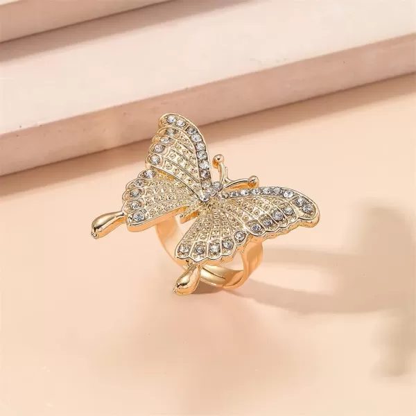 Dtja CZ Butterfly Engagement Statement Ring for Women Girls Gold Plated Adjustable Expandable Cubic Zirconia Crystal Finger Rings Comfort Fit Fashion Wedding Birthday Y2K Party Promise Jewelry GiftDtja CZ Butterfly Engagement Statement Ring for Women Girls Gold Plated Adjustable Expandable Cubic Zirconia Crystal Finger Rings Comfort Fit Fashion Wedding Birthday Y2K Party Promise Jewelry Gift