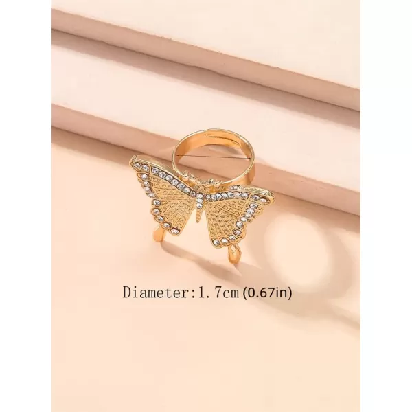 Dtja CZ Butterfly Engagement Statement Ring for Women Girls Gold Plated Adjustable Expandable Cubic Zirconia Crystal Finger Rings Comfort Fit Fashion Wedding Birthday Y2K Party Promise Jewelry GiftDtja CZ Butterfly Engagement Statement Ring for Women Girls Gold Plated Adjustable Expandable Cubic Zirconia Crystal Finger Rings Comfort Fit Fashion Wedding Birthday Y2K Party Promise Jewelry Gift