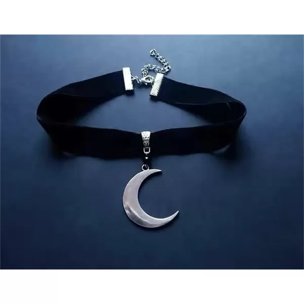 Dtja Crescent Moon Choker Pendant Necklace for Women Girls Boho Black Velvet Collar Necklace Adjustable Chain Vintage Jewelry GiftDtja Crescent Moon Choker Pendant Necklace for Women Girls Boho Black Velvet Collar Necklace Adjustable Chain Vintage Jewelry Gift