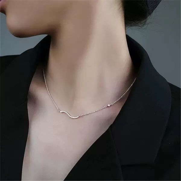 Dtja Crystal Ocean Wave Necklace for Women Girls 925 Silver Plated Minimalist Curved Line Pendant Choker Chain Adjustable 18 Sea Beach Summer Wedding Birthday Jewelry Gift for Surfer LoverDtja Crystal Ocean Wave Necklace for Women Girls 925 Silver Plated Minimalist Curved Line Pendant Choker Chain Adjustable 18 Sea Beach Summer Wedding Birthday Jewelry Gift for Surfer Lover
