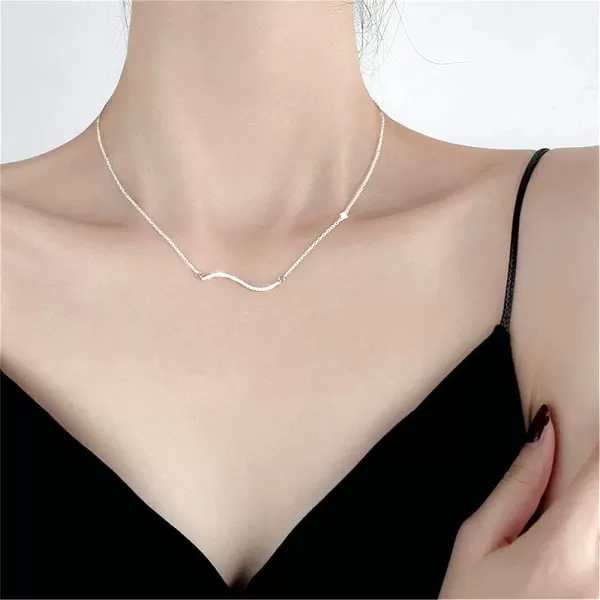 Dtja Crystal Ocean Wave Necklace for Women Girls 925 Silver Plated Minimalist Curved Line Pendant Choker Chain Adjustable 18 Sea Beach Summer Wedding Birthday Jewelry Gift for Surfer LoverDtja Crystal Ocean Wave Necklace for Women Girls 925 Silver Plated Minimalist Curved Line Pendant Choker Chain Adjustable 18 Sea Beach Summer Wedding Birthday Jewelry Gift for Surfer Lover