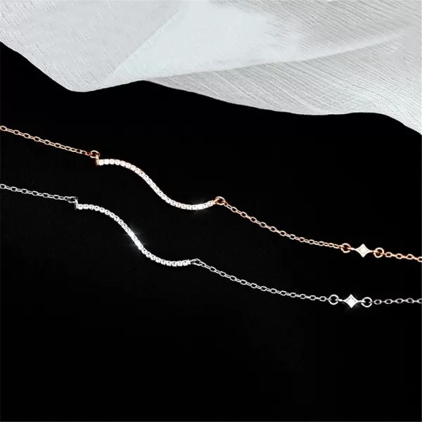 Dtja Crystal Ocean Wave Necklace for Women Girls 925 Silver Plated Minimalist Curved Line Pendant Choker Chain Adjustable 18 Sea Beach Summer Wedding Birthday Jewelry Gift for Surfer LoverDtja Crystal Ocean Wave Necklace for Women Girls 925 Silver Plated Minimalist Curved Line Pendant Choker Chain Adjustable 18 Sea Beach Summer Wedding Birthday Jewelry Gift for Surfer Lover