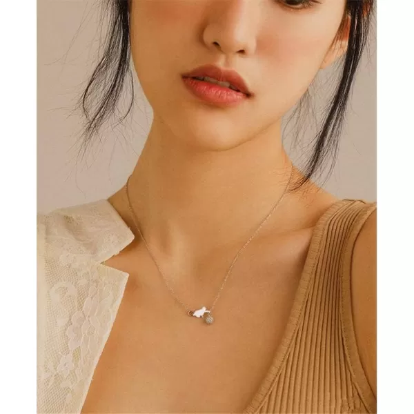 Dtja Cute Cat Necklace Crystal Ball Pendant Choker Necklace for Women Teens Girls S925 Sterling Silver Small Polished CZ Diamond Cluster Charm Chain 18 Hypoallergenic Lovely JewelryDtja Cute Cat Necklace Crystal Ball Pendant Choker Necklace for Women Teens Girls S925 Sterling Silver Small Polished CZ Diamond Cluster Charm Chain 18 Hypoallergenic Lovely Jewelry