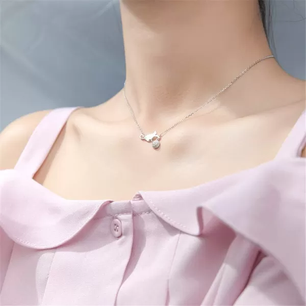 Dtja Cute Cat Necklace Crystal Ball Pendant Choker Necklace for Women Teens Girls S925 Sterling Silver Small Polished CZ Diamond Cluster Charm Chain 18 Hypoallergenic Lovely JewelryDtja Cute Cat Necklace Crystal Ball Pendant Choker Necklace for Women Teens Girls S925 Sterling Silver Small Polished CZ Diamond Cluster Charm Chain 18 Hypoallergenic Lovely Jewelry
