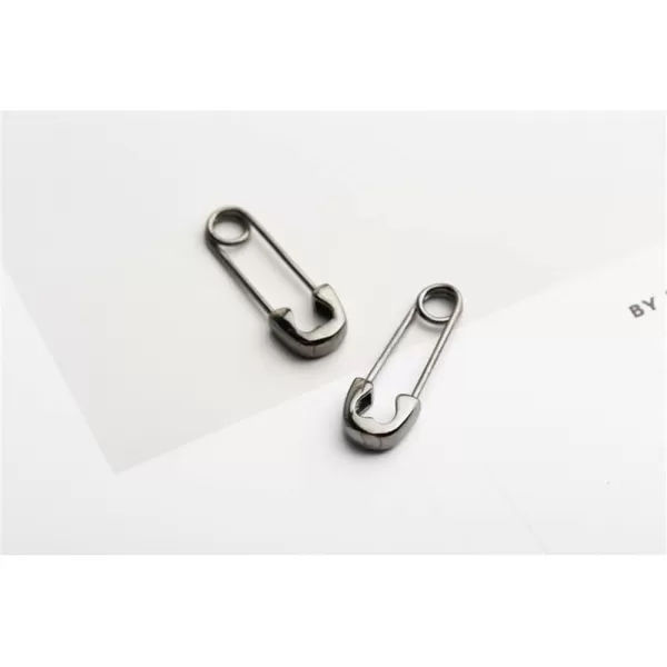 Dtja Cute Sterling Silver Safety Pin Small Hoop Earrings for Women Teen Girls Cartilage Fashion Black Sleeper Hoopsblack 20mm