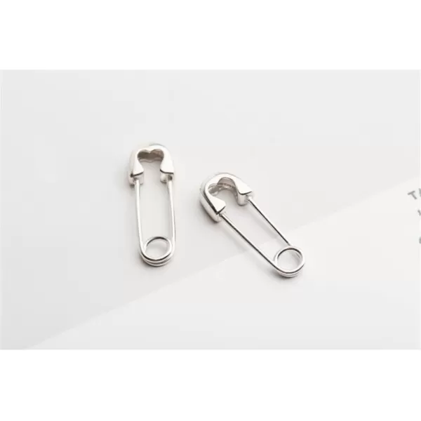 Dtja Cute Sterling Silver Safety Pin Small Hoop Earrings for Women Teen Girls Cartilage Fashion Black Sleeper Hoopssilver 20mm