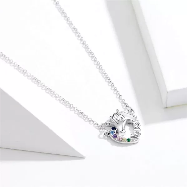 Dtja Delicate Unicorn Crystal Love Heart Pendant Necklace for Women Teen Girls 925 Sterling Silver Rainbow Colorful Rhinestone Cute Choker Adjustable Rolo Chain 18 Inches Hypoallergenic Birthday GiftDtja Delicate Unicorn Crystal Love Heart Pendant Necklace for Women Teen Girls 925 Sterling Silver Rainbow Colorful Rhinestone Cute Choker Adjustable Rolo Chain 18 Inches Hypoallergenic Birthday Gift