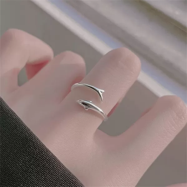 Dtja Dolphins 925 Sterling Silver Ring for Women Girls Teens Adjustable Expandable Open Band Finger Promise Rings Comfort Fit Fish Whale Statement Birthday Christmas Jewelry Gift for Daughter NieceDtja Dolphins 925 Sterling Silver Ring for Women Girls Teens Adjustable Expandable Open Band Finger Promise Rings Comfort Fit Fish Whale Statement Birthday Christmas Jewelry Gift for Daughter Niece