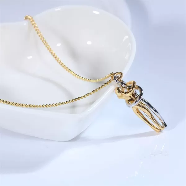 Dtja Love Hug Pendant Necklace for Women Girls TwoToned Affectionate Couple Hug Valentines Day Necklaces Fashion Personalized Statement Jewelry Wedding Birthday Party Gifts for HerSilver Gold