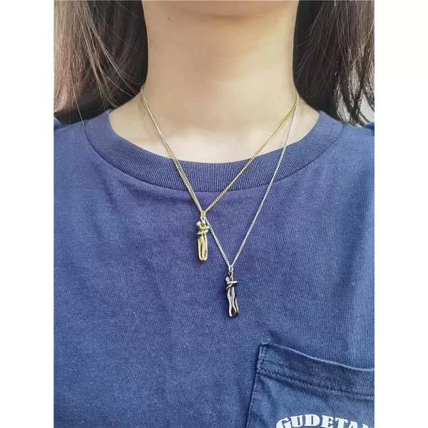 Dtja Love Hug Pendant Necklace for Women Girls TwoToned Affectionate Couple Hug Valentines Day Necklaces Fashion Personalized Statement Jewelry Wedding Birthday Party Gifts for HerSilver Black
