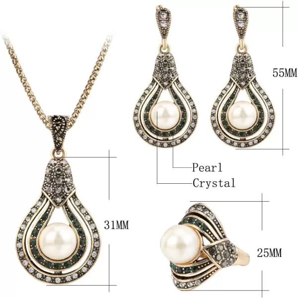 Dtja Vintage CZ Pearl Earrings Teardrop Pendant Necklace Jewelry Set for Women Girl Gold Plated Faux Pearls Boho Wedding Cocktail Party Christmas Anniversary Jewelry GiftsDtja Vintage CZ Pearl Earrings Teardrop Pendant Necklace Jewelry Set for Women Girl Gold Plated Faux Pearls Boho Wedding Cocktail Party Christmas Anniversary Jewelry Gifts