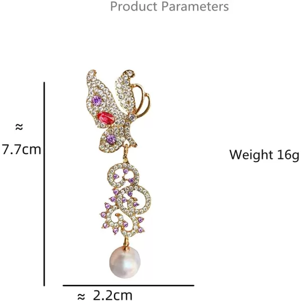 Elegant CZ Butterfly Pearl Ball Dangle Earrings for Women Girls Gold Plated Cubic Zirconia Faux Pearls Hypoallergenic Exaggerated Big Statement Drop Dangling Stud Earring Wedding Birthday Jewelry GiftElegant CZ Butterfly Pearl Ball Dangle Earrings for Women Girls Gold Plated Cubic Zirconia Faux Pearls Hypoallergenic Exaggerated Big Statement Drop Dangling Stud Earring Wedding Birthday Jewelry Gift