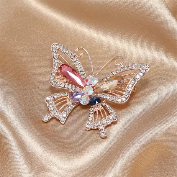 Elegant Rhinestone Butterfly Brooch for Women Girls Rose Gold Plated Colorful CZ Crystal Lapel Pin Dress Accessories Christmas Birthday Valentine Jewelry GiftElegant Rhinestone Butterfly Brooch for Women Girls Rose Gold Plated Colorful CZ Crystal Lapel Pin Dress Accessories Christmas Birthday Valentine Jewelry Gift