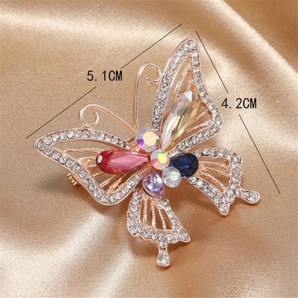 Elegant Rhinestone Butterfly Brooch for Women Girls Rose Gold Plated Colorful CZ Crystal Lapel Pin Dress Accessories Christmas Birthday Valentine Jewelry GiftElegant Rhinestone Butterfly Brooch for Women Girls Rose Gold Plated Colorful CZ Crystal Lapel Pin Dress Accessories Christmas Birthday Valentine Jewelry Gift