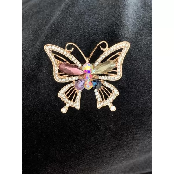 Elegant Rhinestone Butterfly Brooch for Women Girls Rose Gold Plated Colorful CZ Crystal Lapel Pin Dress Accessories Christmas Birthday Valentine Jewelry GiftElegant Rhinestone Butterfly Brooch for Women Girls Rose Gold Plated Colorful CZ Crystal Lapel Pin Dress Accessories Christmas Birthday Valentine Jewelry Gift