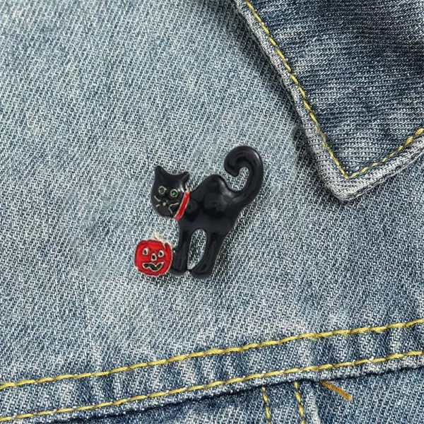 Enamel Cat Pumpkin Brooch Pin for Women Girls Teens Fashion Cute Black Kitten Animal Halloween Statement Brooches Lapel Breastpin Badge Dress Suit Scarft Accessories Creative Holiday Party Jewelry Unisex GiftEnamel Cat Pumpkin Brooch Pin for Women Girls Teens Fashion Cute Black Kitten Animal Halloween Statement Brooches Lapel Breastpin Badge Dress Suit Scarft Accessories Creative Holiday Party Jewelry Unisex Gift